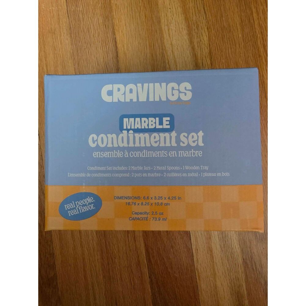 Cravings by Chrissy Teigen Marble Condiment Set (NIB) - Picture 2 of 3